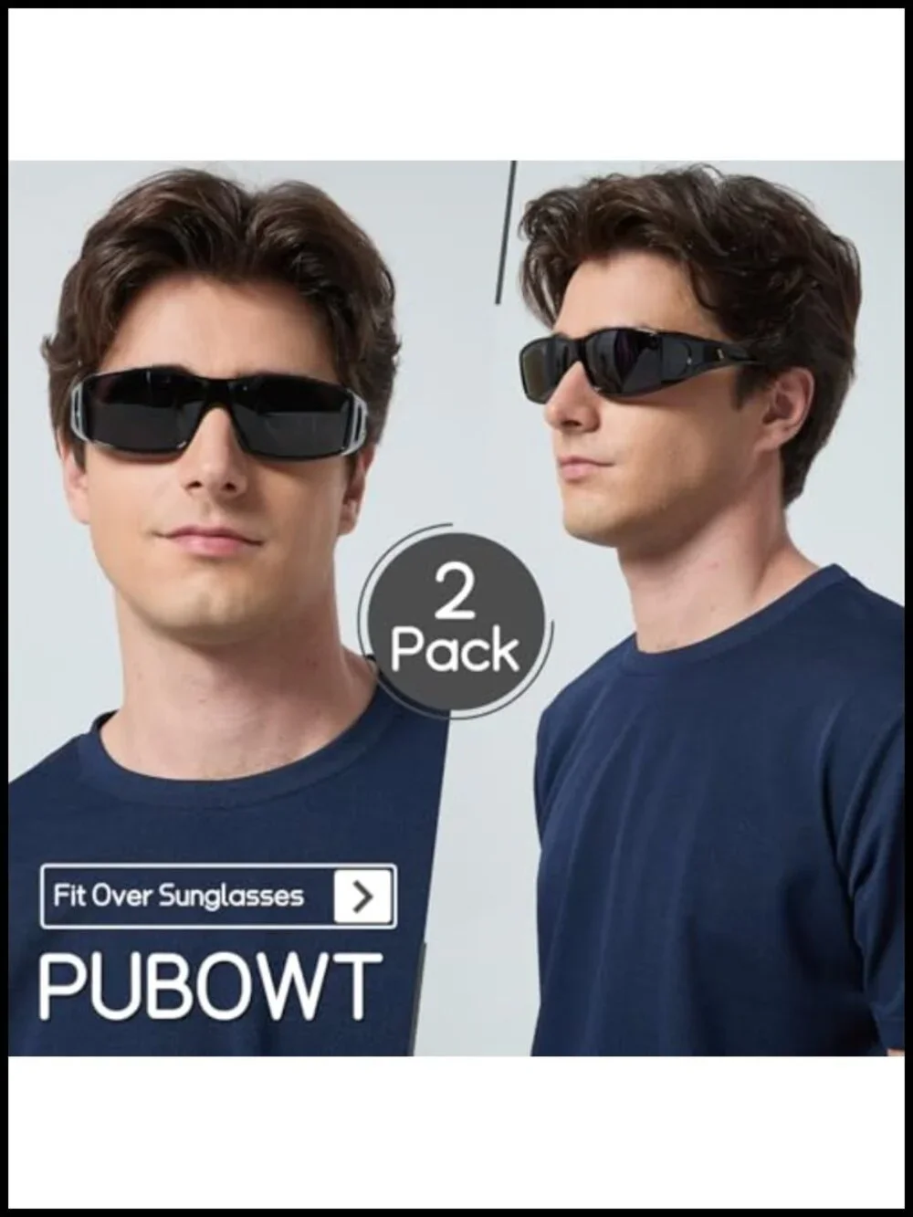 Polarized Fit Over Sunglasses for Men Women Driving Square Wrap Around UV